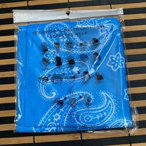 New light blue paisley multi ways head wear